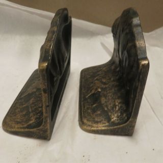JUDD ANTIQUE WESTERN AMERICAN INDIAN BUFFALO BRONZE PLATED BOOKENDS - 09895 3