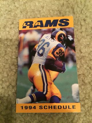 1994 Los Angels Rams Pocket Schedule