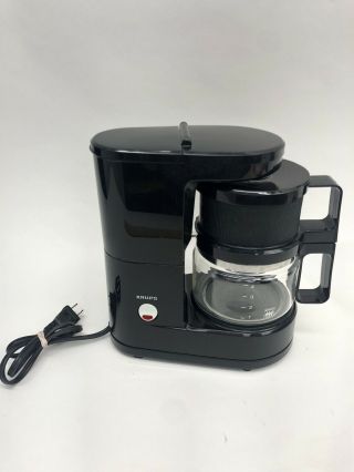 Vtg Krups Brewmaster Jr.  4 Cup Coffee Maker Type 170 Black Rv Camper Dorm Euc