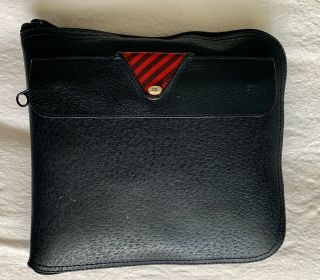 Authentic Vintage Gucci Black Leather Expandable Travel Bag -.