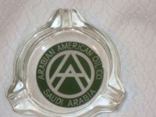 Vintage Arabian American Oil Co.  Saudi Arabia Glass Ashtray