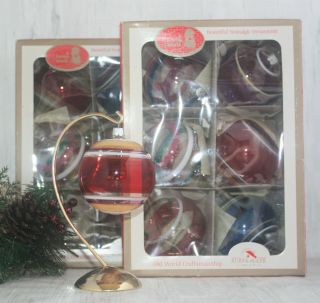 10 Kurt S Adler Christmas Ornaments The Early Years Vintage Style Glass Ball Box