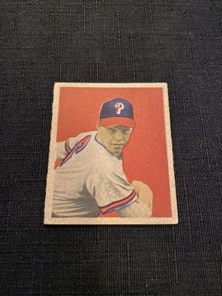 1949 Bowman Baseball Card 46 Robin Roberts,  Philadelphia Phillies