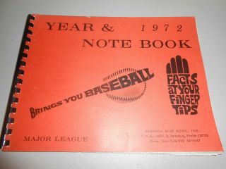 1972 Major League Baseball Year & Notebook Spiral Bound Paperbook Book