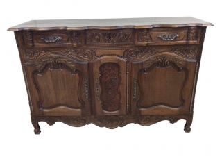 Charming Antique French Country Server Or Buffet In Oak,  1920 