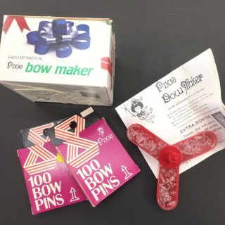 1985 Pixie Bow Maker Instructions,  Pins & Bow Maker Vintage