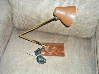 Vintage Tensor Desk Lamp Wood Grain With Adjustable Arm Great