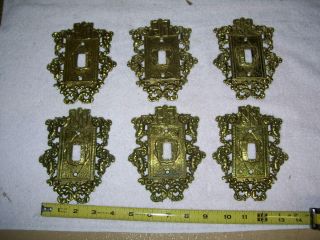 6 Vintage Hardware Brass Light Switch Plate Covers