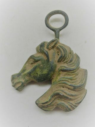 Circa 300 - 400ad Ancient Roman Era Bronze Horse Harness Pendant Cavalry