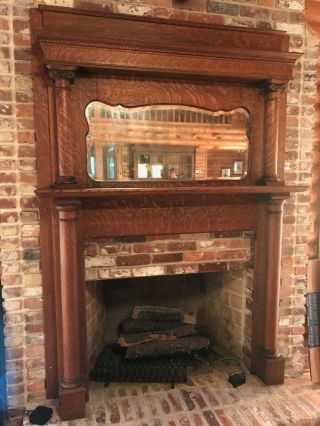 Antique Oak Fireplace Surround