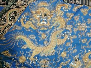 Antique Imperial Chinese Qing Dynasty Embroidered Summer Silk Robe Golden Thread 2