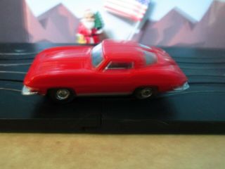 Vintage Aurora Thunderjet 500 1963 Red Chevrolet Corvette Slot Car Tjet