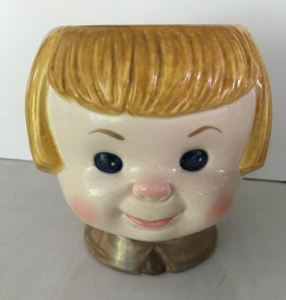 Vintage Metlox " Brownie " Girl Scout Cookie Jar - No Lid Rare Upgrade