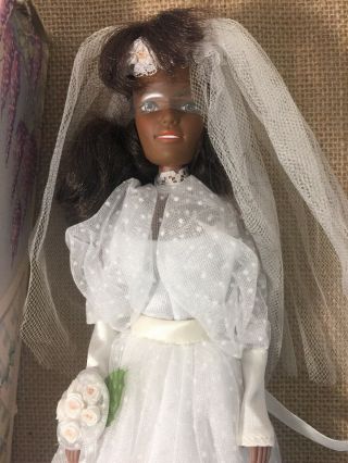 Vintage 1992 Avon Amber Barbie Doll African American Wedding Bride