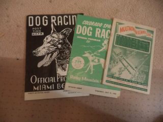 1947,  1956,  1958 Dog Racing Programs (miami,  Colorado,  Oregon)