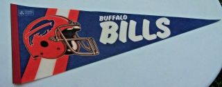 Vintage Buffalo Bills Nfl Sports Felt Pennant Full Size Double Brown Guard Ex