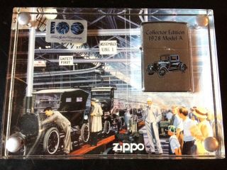 Ford Motor Company 100th Anniversary 1928 Model A Zippo Lighter And Case
