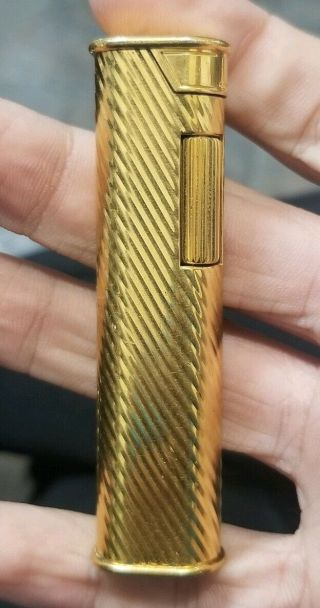 Vintage Dunhill Spiral Gold Plated Cigarette Lighter