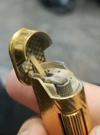 Vintage Dunhill Spiral Gold Plated Cigarette Lighter 3