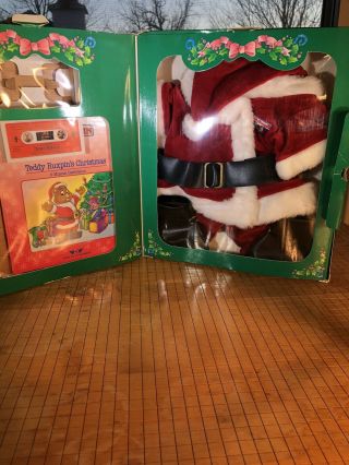Vintage Teddy Ruxpin Santa Claus Christmas Outfit Tape Book Complete
