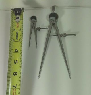 Vintage Starrett Calipers Spring Loaded Machinests Set Of 2