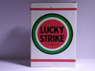 Vintage Metal Lucky Strike Cigarettes Advertising Pocket And Dashboard Ashtray