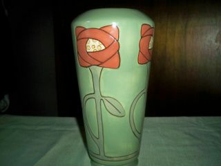 Mary Engelbreit Art Nouveau Mackintosh Rose Design Pottery Vase