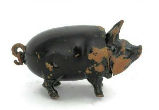 Antique German Metal Pig Snuff Box Or Candy Container