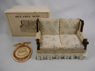 Vintage Concord Musuem Miniature Dollhouse Furniture Den Love Seat Couch