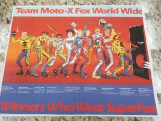 Team Moto - X Fox Vintage Motocross Poster Lackey Barnett Bailey Noyce Carlquist