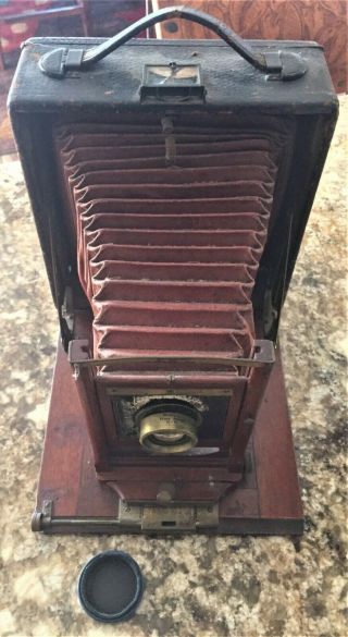 Rochester Optical Pony Premo No 5 Antique Wood Box Folding Camera