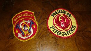 2 Vintage Collectible Patches Advertising Ruger Firearms Smith & Wesson
