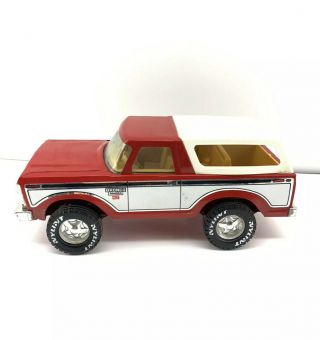 Vintage Steel Nylint Red/white Ford Bronco Ranger Xlt Truck Usa Made Camper Top
