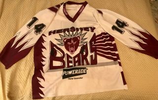 Vintage Hershey Bears Flames Game Worn Jersey - Doug Kostynski 14 1983 - 1984