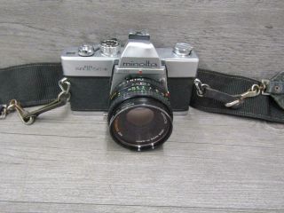 Vintage Minolta Srtsc - Ii 35mm Film Camera With/ Rokkor - X 1:2 F=50mm Lens