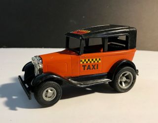 Vintage Tonka Model T Die Cast Taxi,  Orange & Black,  4.  25 Long,  Item 438