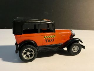 Vintage Tonka Model T Die Cast Taxi,  Orange & Black,  4.  25 Long,  Item 438 2