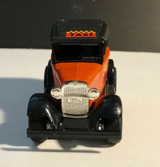 Vintage Tonka Model T Die Cast Taxi,  Orange & Black,  4.  25 Long,  Item 438 3