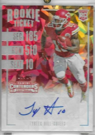 2016 Contenders Rookie Auto Cracked Ice /24 Tyreek Hill
