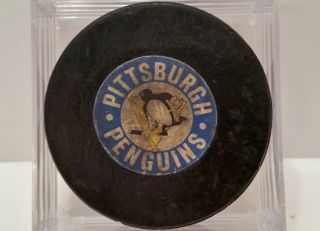 1969 - 77 Vintage Ccm Art Ross Tyler Pittsburgh Penguins Nhl Official Game Puck