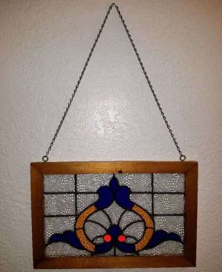 Vintage Stained Glass Window 12 X 18
