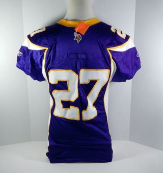 2008 Minnesota Vikings 27 Game Issued Purple Jersey