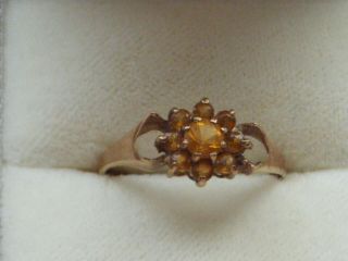 Vintage 9ct Yellow Gold Dress Ring With Coloured Stones