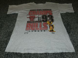 Vintage Salem 1993 Nba World Champs Chicago Bulls Jordan Era T - Shirt Size Large