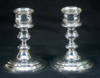 Set Of 2 Matching Gorham Sterling Silver Weighted Candle Holders 1190 B48c St135