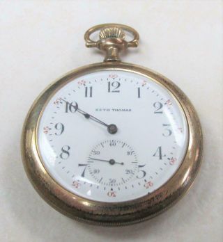 Seth Thomas Vintage Pocket Watch W/ 10yr Elgin Gold Filled Case 7j 2 - A2044