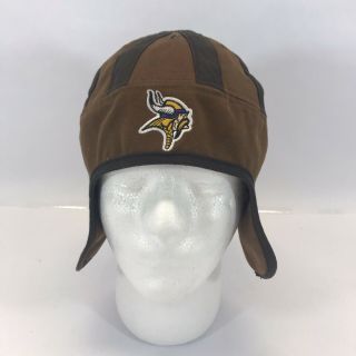 Minnesota Vikings Nfl Team Apparel “vintage Leather Helmet Look” 100 Cotton Hat
