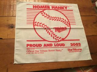 2002 Minnesota Twins Star Tribune Official Homer Hanky