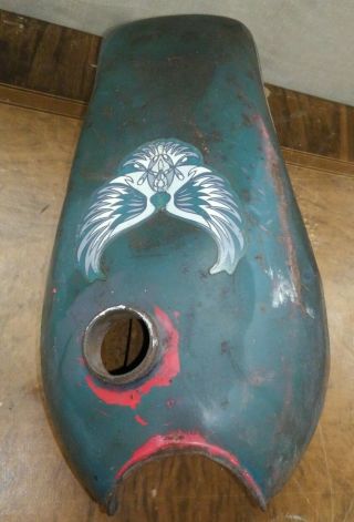 Vintage Salvaged Sporty Motorcycle Gas Fuel Tank