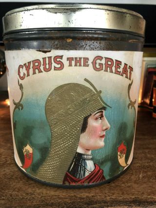 Vintage Rare Cigar Tobacco Advertising Tin Canister – Cyrus The Great
